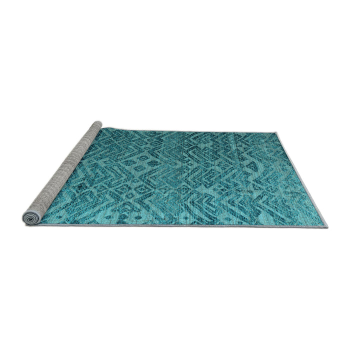 Sideview of Machine Washable Abstract Light Blue Modern Rug, wshabs4612lblu