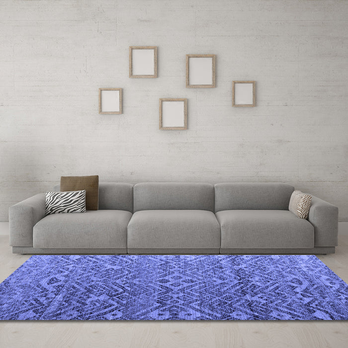 Machine Washable Abstract Blue Modern Rug in a Living Room, wshabs4612blu
