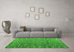 Machine Washable Abstract Green Modern Area Rugs in a Living Room,, wshabs4612grn