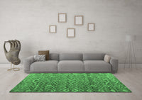 Machine Washable Abstract Emerald Green Modern Rug, wshabs4612emgrn