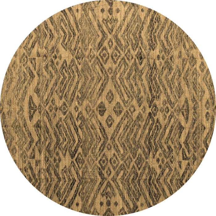 Round Abstract Brown Modern Rug, abs4612brn