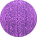 Round Machine Washable Abstract Purple Modern Area Rugs, wshabs4612pur