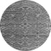 Round Abstract Gray Modern Rug, abs4612gry