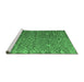 Sideview of Machine Washable Abstract Emerald Green Modern Area Rugs, wshabs4612emgrn