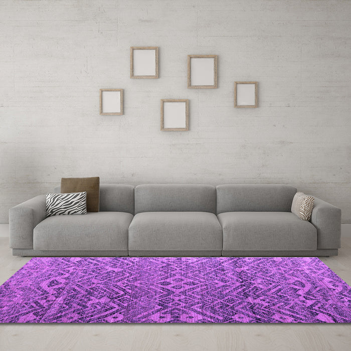 Machine Washable Abstract Purple Modern Area Rugs in a Living Room, wshabs4612pur
