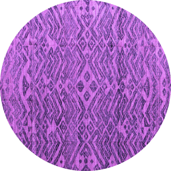 Round Abstract Purple Modern Rug, abs4612pur