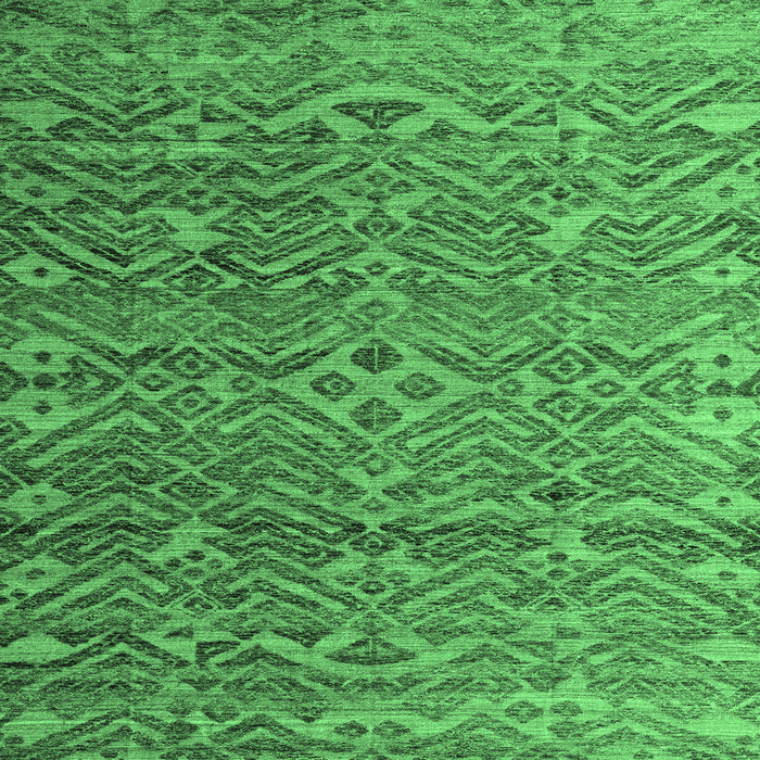 Square Machine Washable Abstract Emerald Green Modern Area Rugs, wshabs4612emgrn