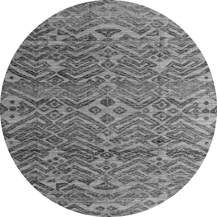 Round Machine Washable Abstract Gray Modern Rug, wshabs4612gry