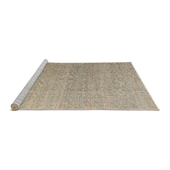 Sideview of Machine Washable Abstract Dark Almond Brown Rug, wshabs4613