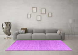 Machine Washable Abstract Purple Modern Area Rugs in a Living Room, wshabs4613pur