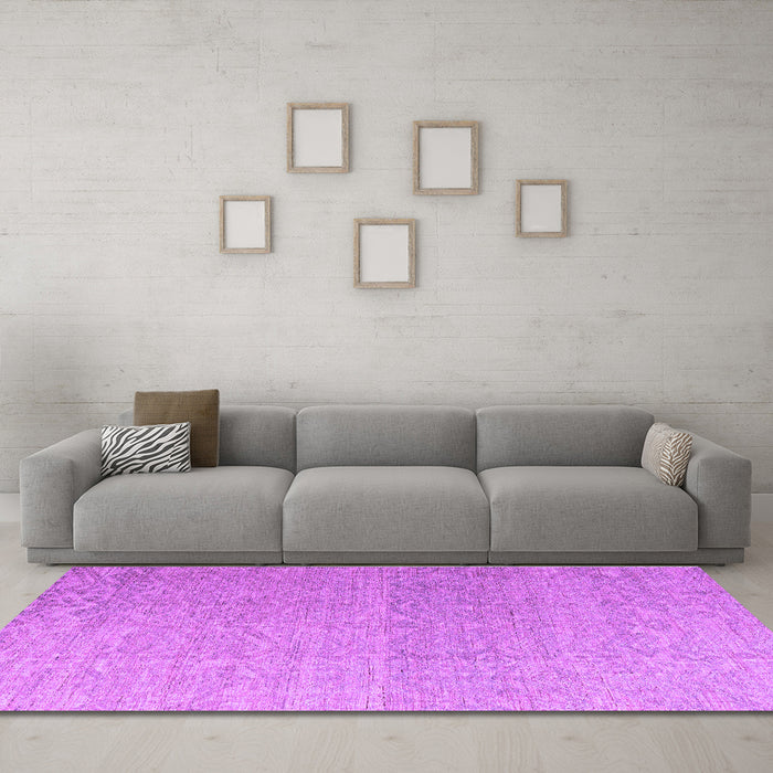 Machine Washable Abstract Purple Modern Area Rugs in a Living Room, wshabs4613pur