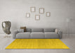 Machine Washable Abstract Yellow Modern Rug in a Living Room, wshabs4613yw