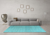 Machine Washable Abstract Light Blue Modern Rug, wshabs4613lblu