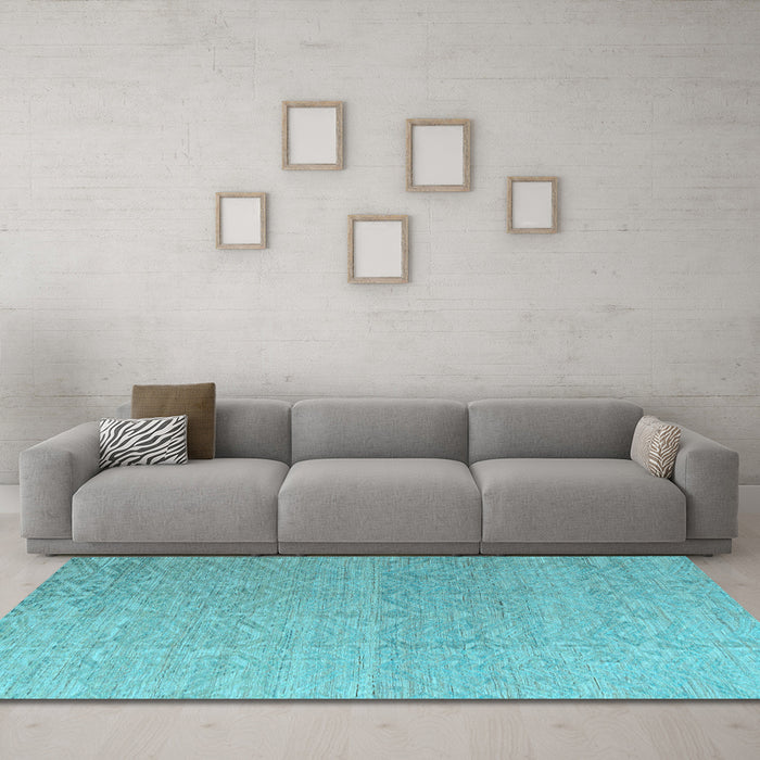 Machine Washable Abstract Light Blue Modern Rug in a Living Room, wshabs4613lblu