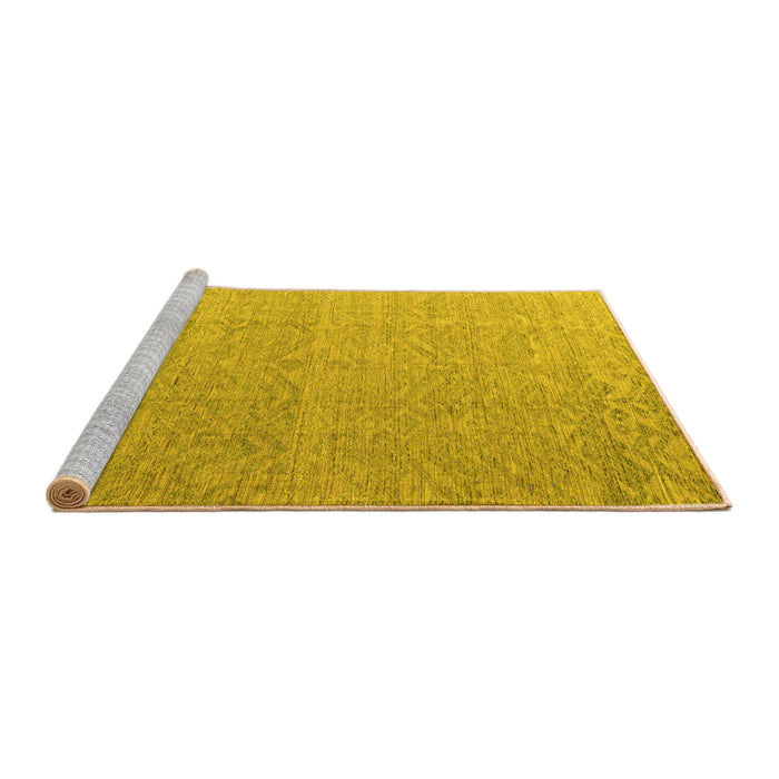 Sideview of Machine Washable Abstract Yellow Modern Rug, wshabs4613yw