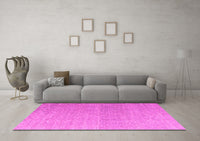 Machine Washable Abstract Pink Modern Rug, wshabs4613pnk