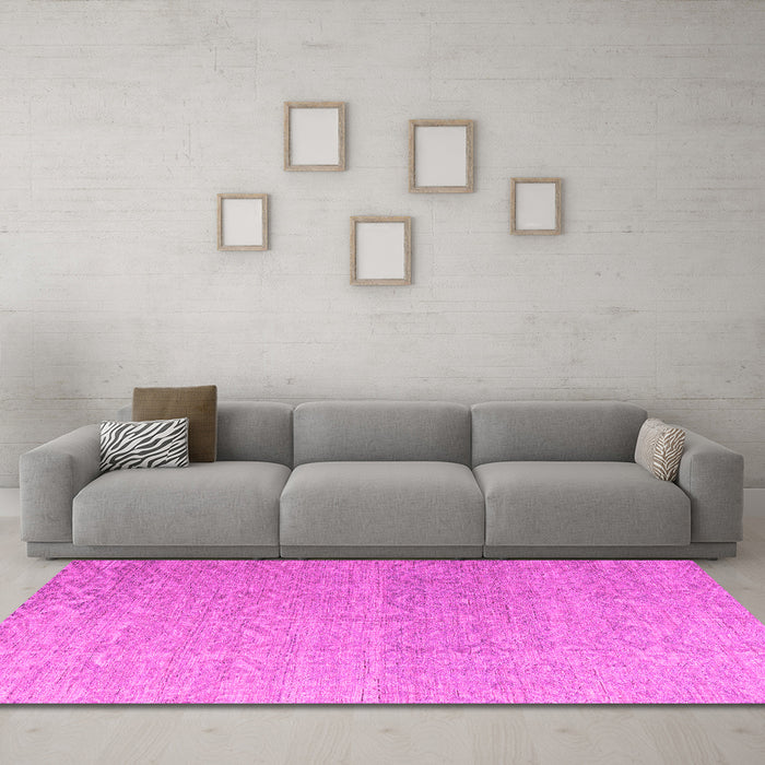 Machine Washable Abstract Pink Modern Rug in a Living Room, wshabs4613pnk