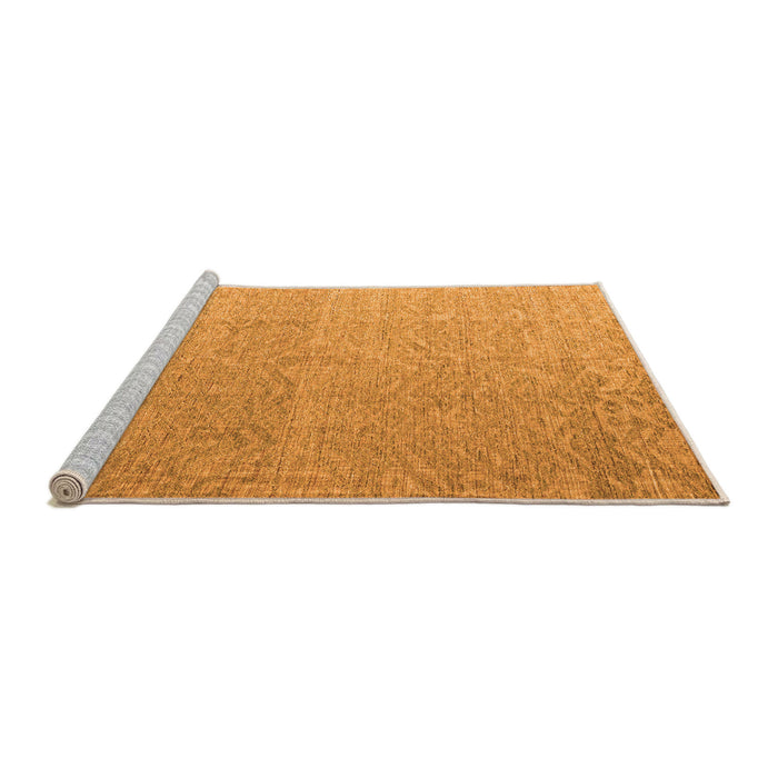 Sideview of Machine Washable Abstract Orange Modern Area Rugs, wshabs4613org