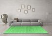 Machine Washable Abstract Emerald Green Modern Area Rugs in a Living Room,, wshabs4613emgrn