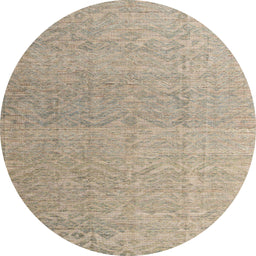 Round Abstract Dark Almond Brown Modern Rug, abs4613