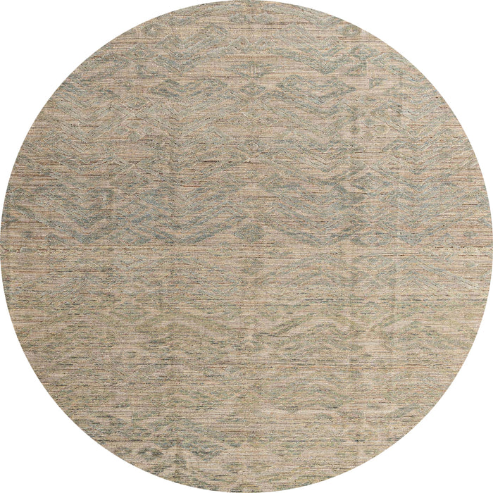 Round Abstract Dark Almond Brown Modern Rug, abs4613