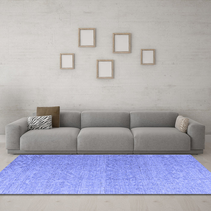 Machine Washable Abstract Blue Modern Rug in a Living Room, wshabs4613blu
