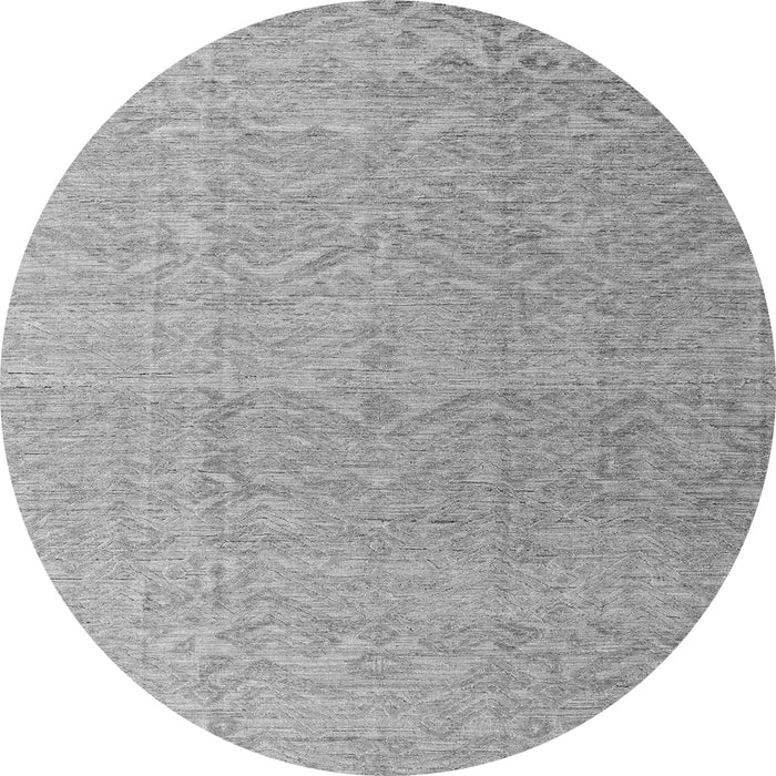 Round Machine Washable Abstract Gray Modern Rug, wshabs4613gry