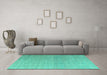 Machine Washable Abstract Turquoise Modern Area Rugs in a Living Room,, wshabs4613turq