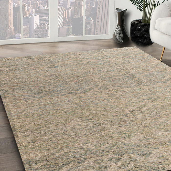 Machine Washable Abstract Dark Almond Brown Rug in a Family Room, wshabs4613