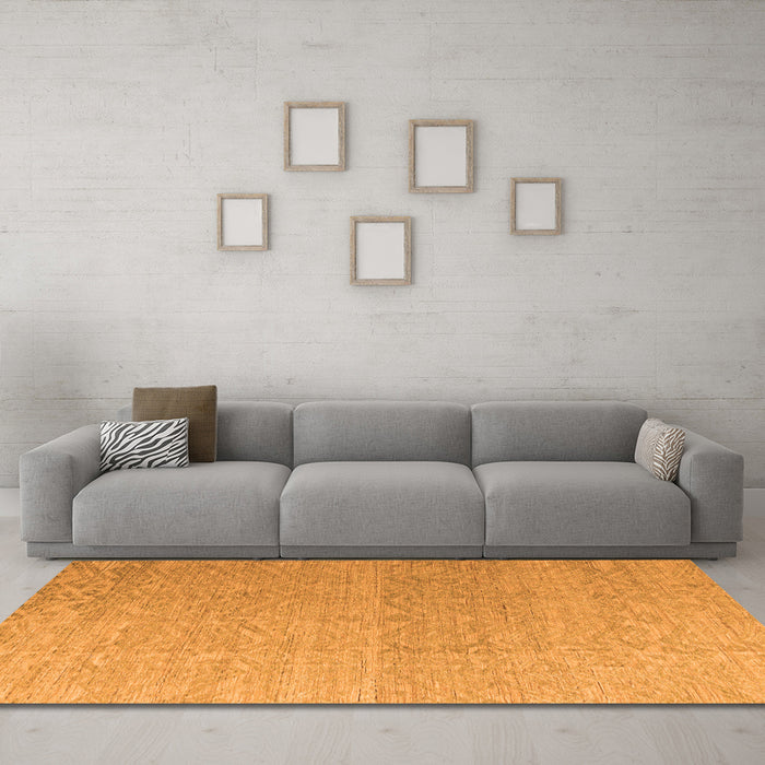 Machine Washable Abstract Orange Modern Area Rugs in a Living Room, wshabs4613org