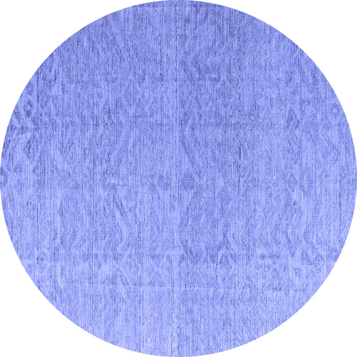 Round Abstract Blue Modern Rug, abs4613blu