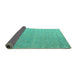 Sideview of Abstract Turquoise Modern Rug, abs4613turq