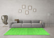 Machine Washable Abstract Green Modern Area Rugs in a Living Room,, wshabs4613grn