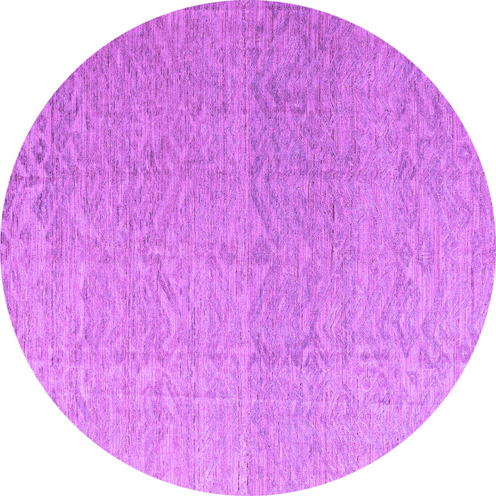 Round Machine Washable Abstract Purple Modern Area Rugs, wshabs4613pur