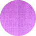 Round Machine Washable Abstract Purple Modern Area Rugs, wshabs4613pur