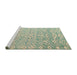 Sideview of Machine Washable Abstract Green Rug, wshabs4614