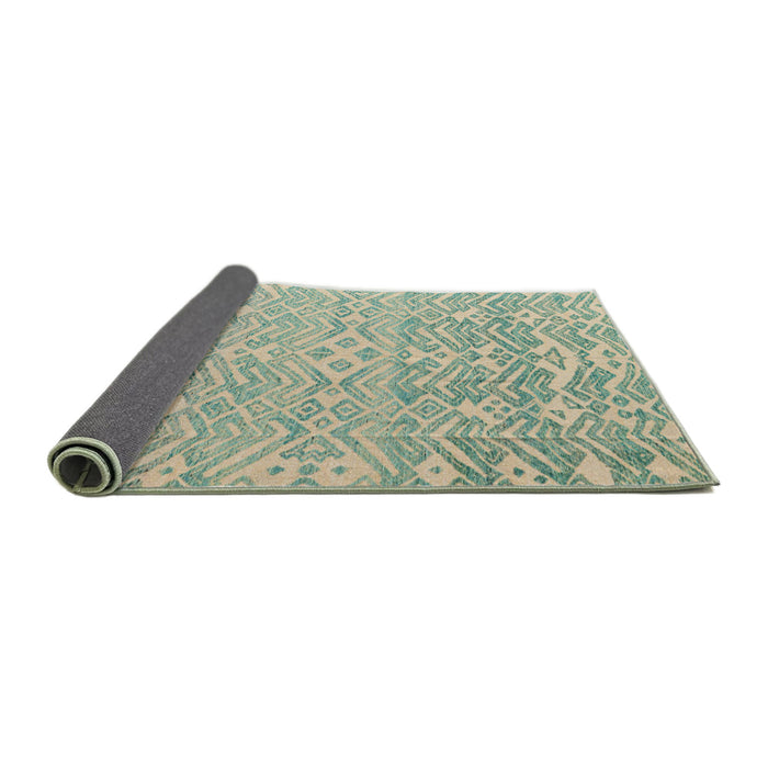 Sideview of Abstract Green Modern Rug, abs4614