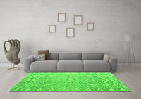 Machine Washable Abstract Green Modern Rug, wshabs4614grn