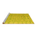 Sideview of Machine Washable Abstract Yellow Modern Rug, wshabs4614yw