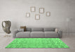 Machine Washable Abstract Emerald Green Modern Area Rugs in a Living Room,, wshabs4614emgrn