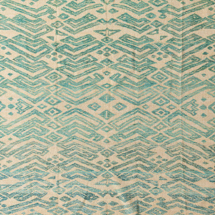 Square Machine Washable Abstract Green Rug, wshabs4614