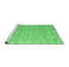 Sideview of Machine Washable Abstract Emerald Green Modern Area Rugs, wshabs4614emgrn