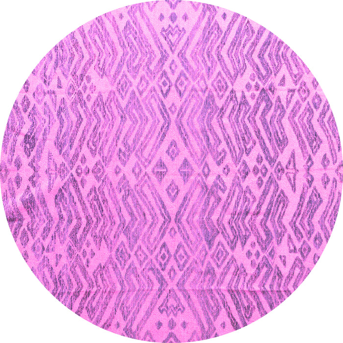 Round Abstract Pink Modern Rug, abs4614pnk