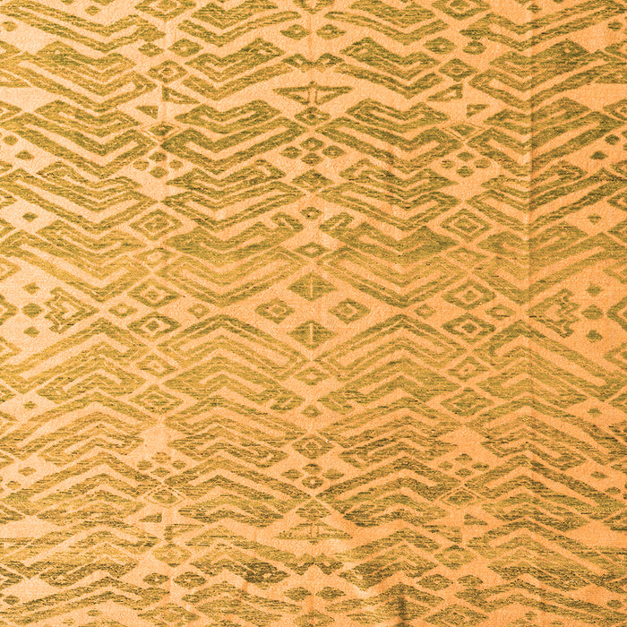 Square Machine Washable Abstract Orange Modern Area Rugs, wshabs4614org