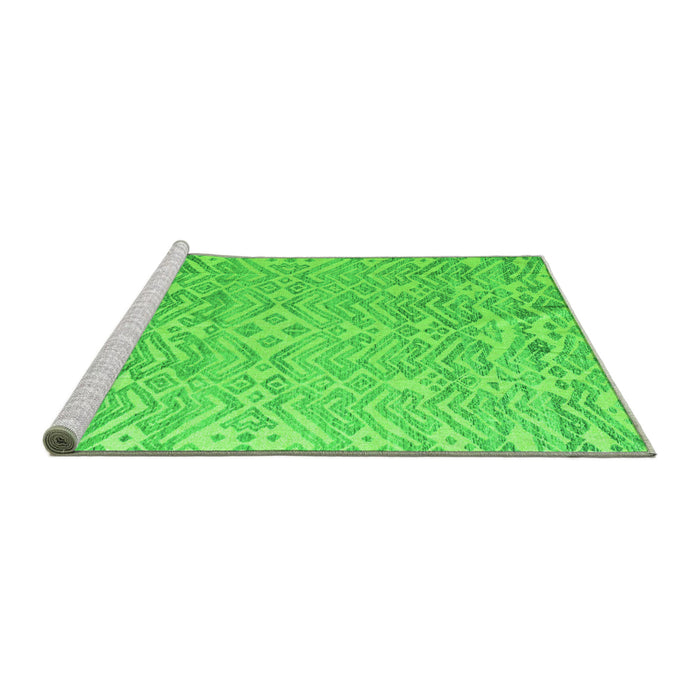 Sideview of Machine Washable Abstract Green Modern Area Rugs, wshabs4614grn