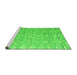 Sideview of Machine Washable Abstract Green Modern Area Rugs, wshabs4614grn