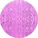 Round Machine Washable Abstract Pink Modern Rug, wshabs4614pnk