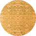 Round Abstract Orange Modern Rug, abs4614org
