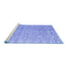 Sideview of Machine Washable Abstract Blue Modern Rug, wshabs4614blu