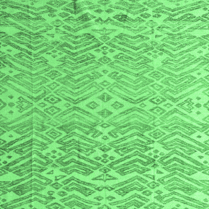 Square Machine Washable Abstract Emerald Green Modern Area Rugs, wshabs4614emgrn